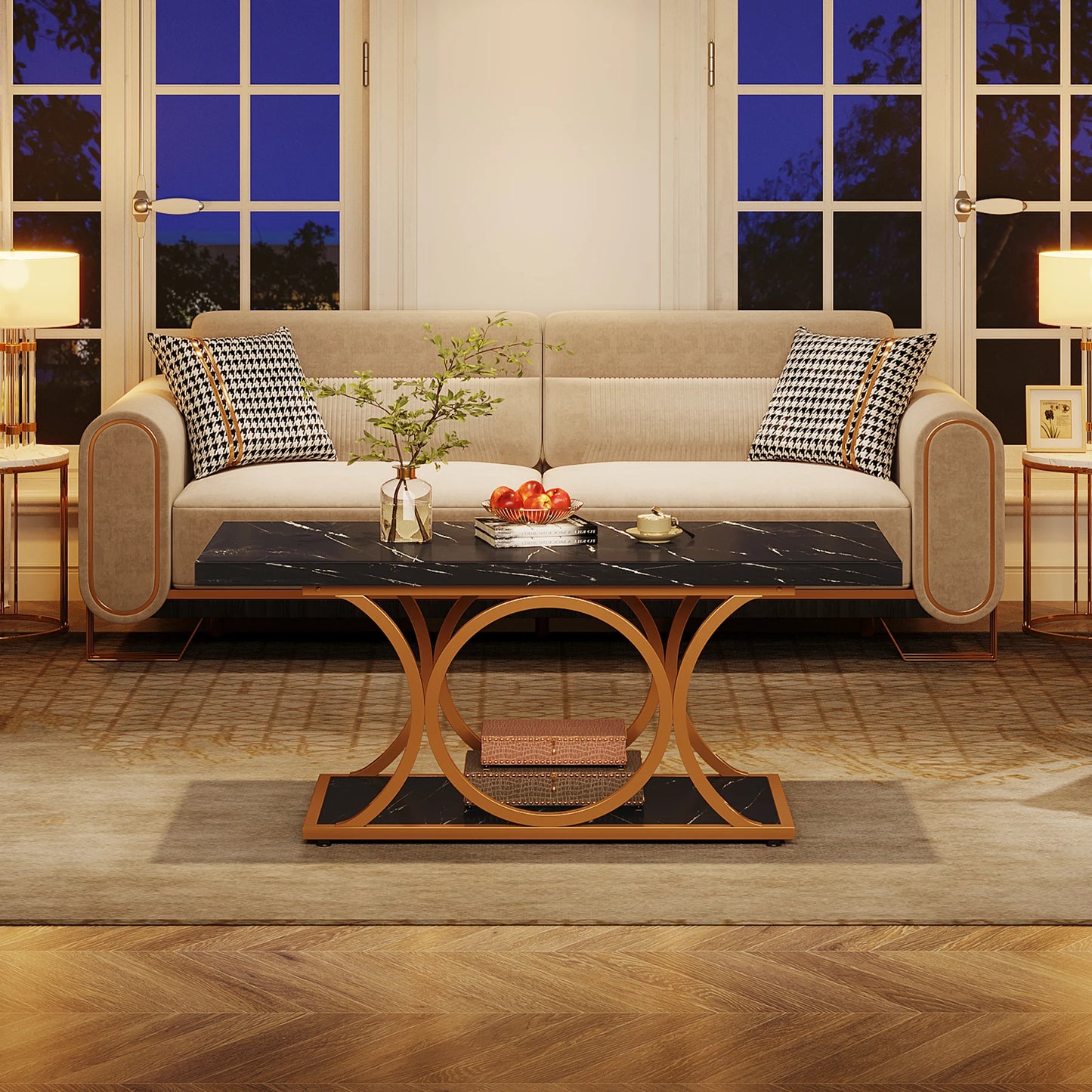 Tribesigns Rectangle Coffee Table 47.24 Inch Modern