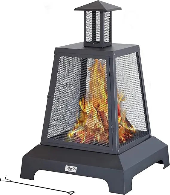 28 Inch Fire Pit Outdoor Wood Burning Patio Garden
