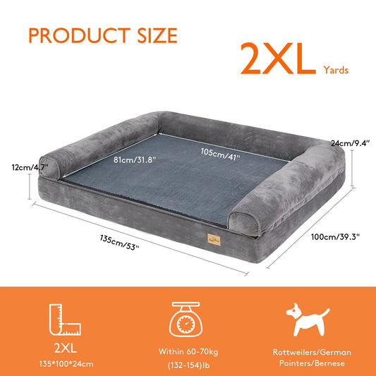 Extra Large Orthopedic Dog Bed With Removable Washable Cover Soft Sponge Foam