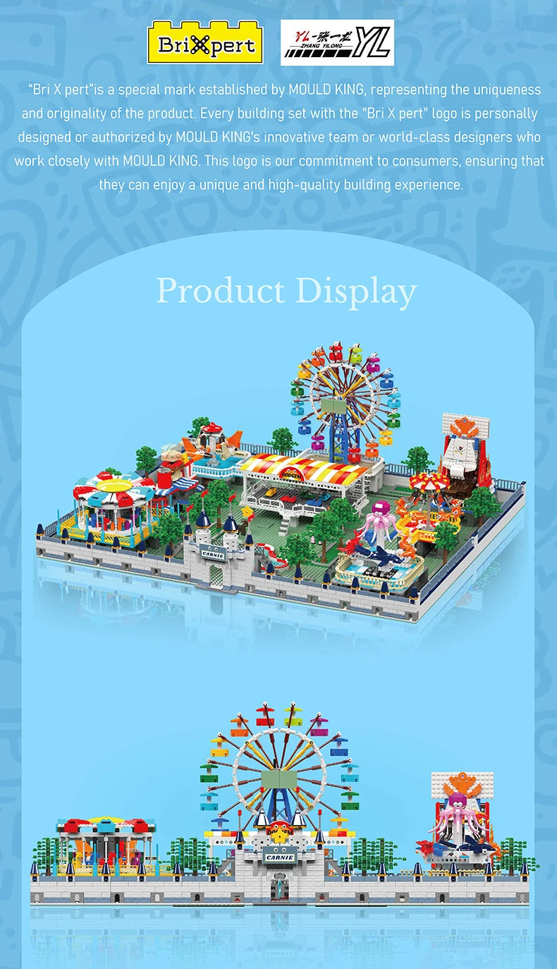 5220 Pieces Amusement Park Building Blocks Ferris Wheel Carousel Modular Set