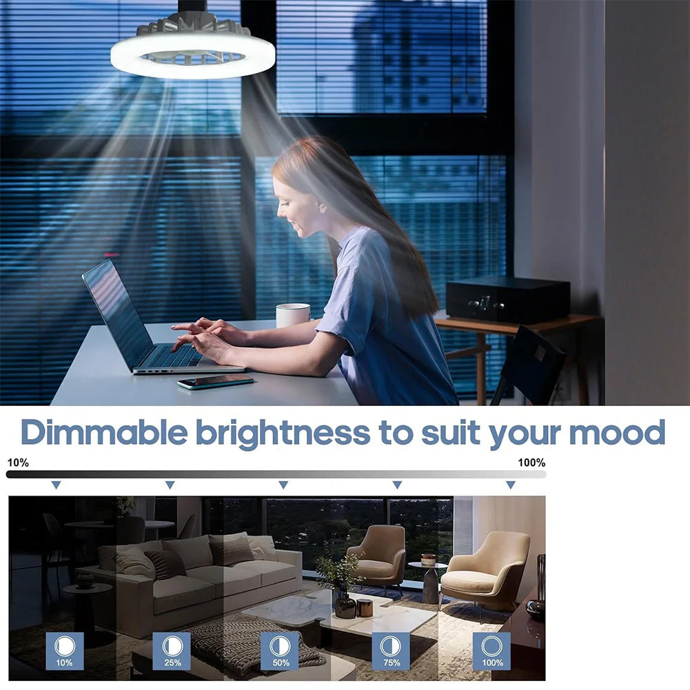 Ceiling Fan with Light Flush Mount Remote Control Modern Dimmable Ceiling Fan for Living Room and Dining Room