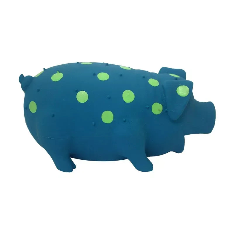 Latex Polka Dot Pig Dog Toy Squeaky Chew And Durable Play