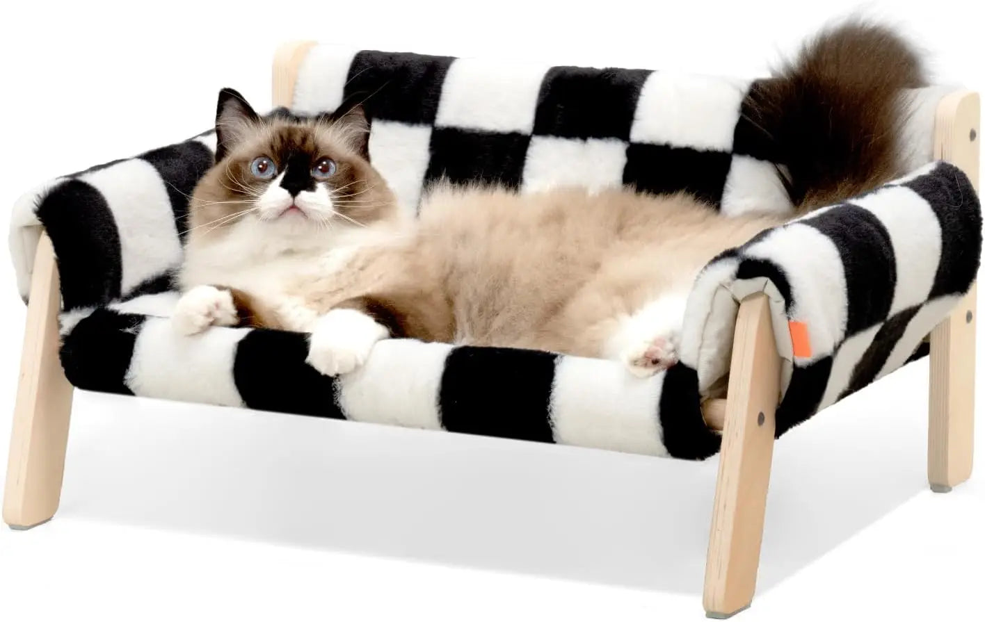 Mewoofun Wooden Cat Couch Bed With Removable Mattress Cover