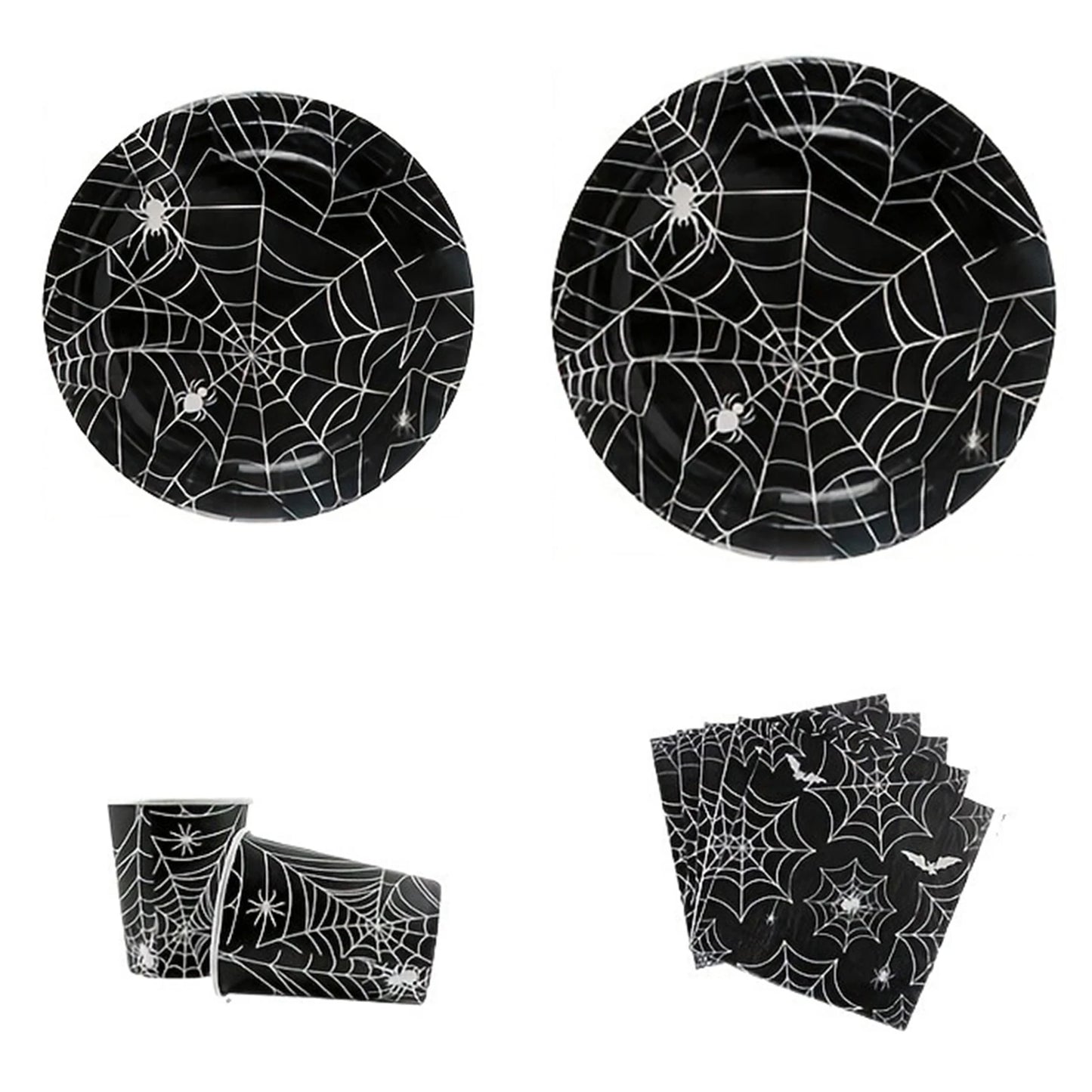 Halloween Pumpkin Tableware 120 Pcs Disposable Dinnerware