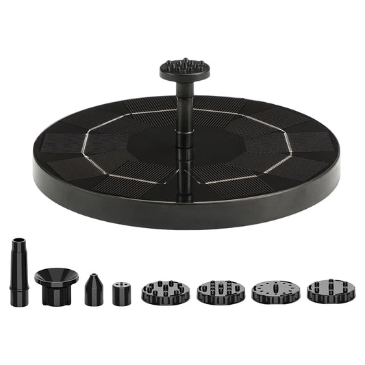 Solar Powered Floating Fountain Pump For Garden Pond Bird Bath Outdoor With 8 Nozzles Free Standing