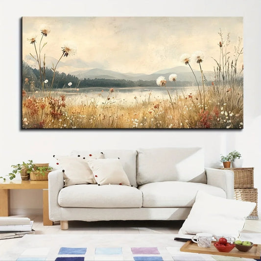 Fall Watercolor Landscape Canvas In 1.5 Inch Pine Wood Frame Farmhouse Wall Art
