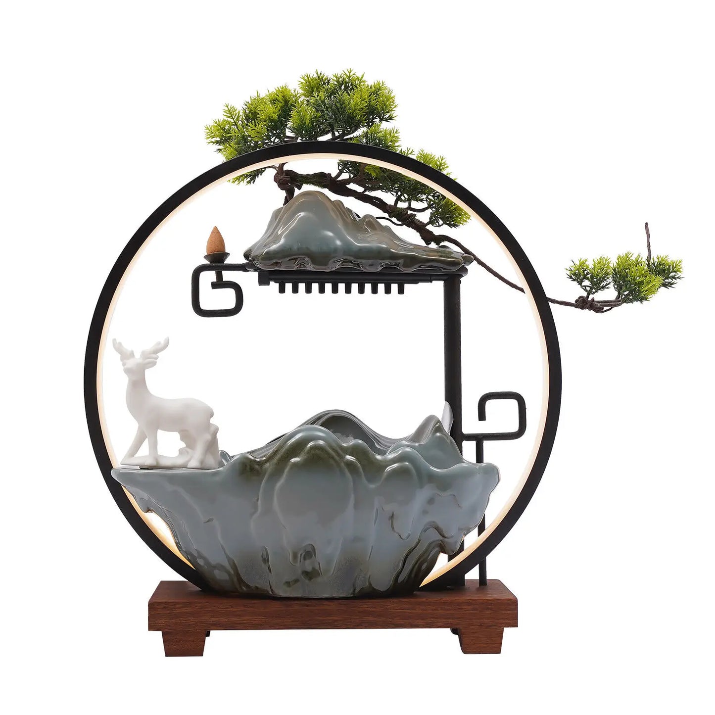 Desktop Fountain Indoor Waterfall Atomizer LED Table Decor