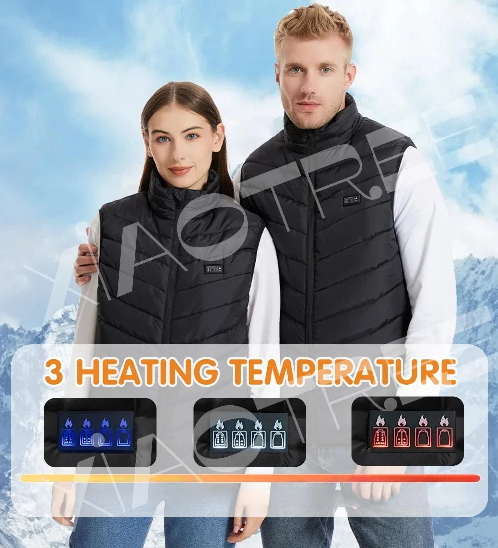 Heated Vest USB Heater For Men And Women 6XL Thermal Body Warmer Camping Jacket