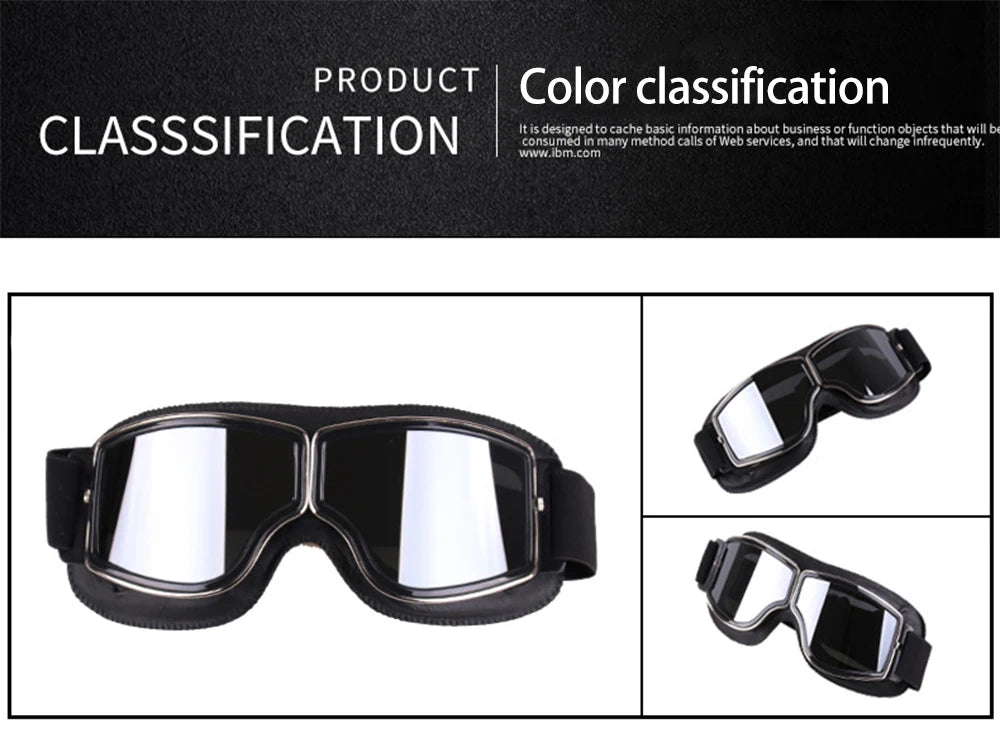 Motorcycle Glasses Windproof Leather Retro Sunglasses Universal Folding Frames