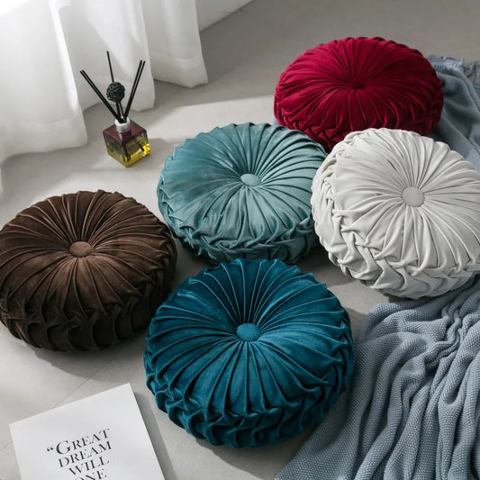 Velvet Throw Pillow Soft Decorative Round Cushion for Home Sofa Couch Chair Bedroom Office