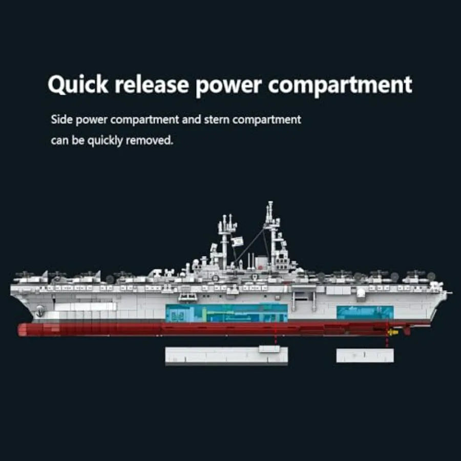 M7024 Navy Warship Brick Set 1 To 300 Wasp Class Aircraft Carrier 5220 Pieces
