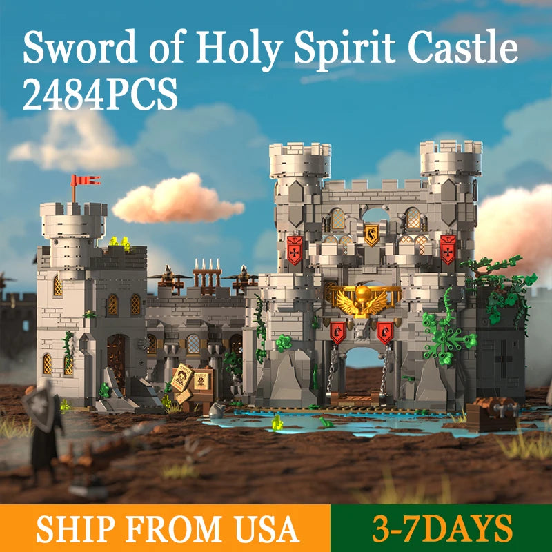 2484 Piece Sword Of Holy Spirit Castle Building Blocks Street View MOC