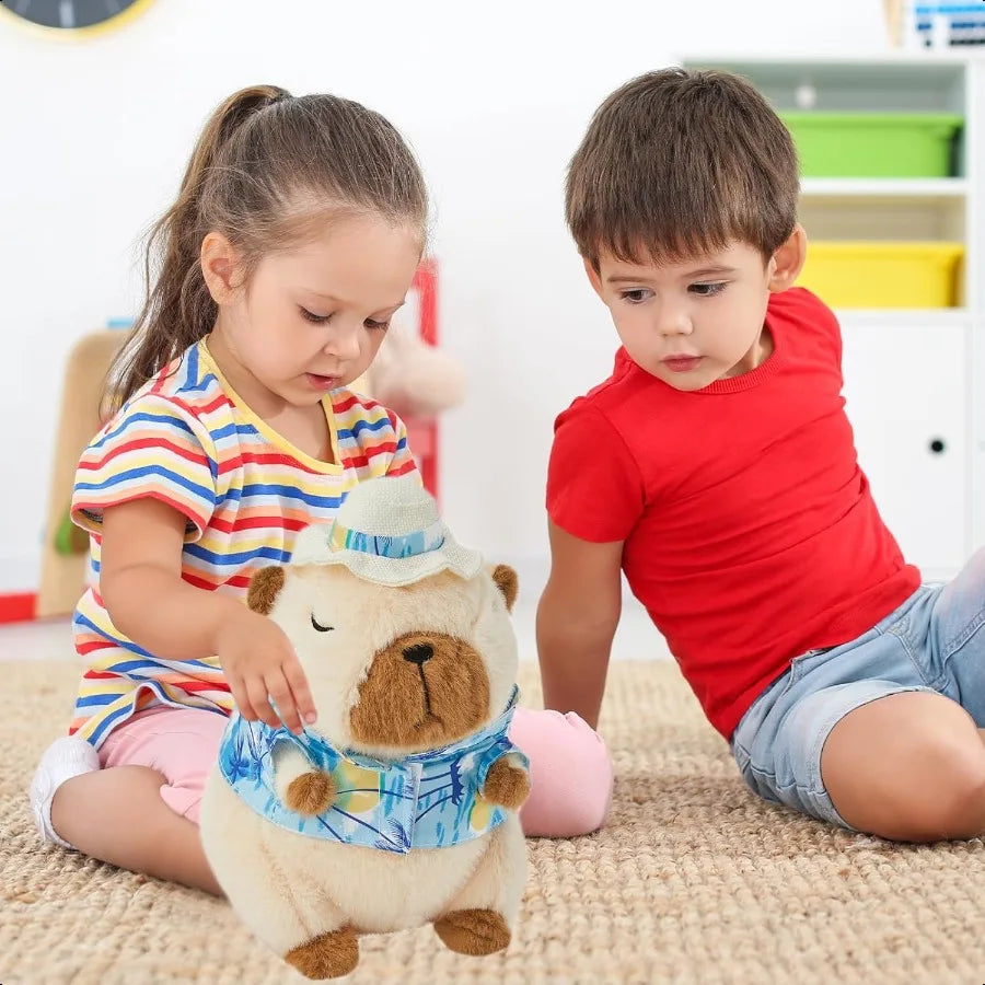 Capybara Plush Toy Adorable 10 Inch Stuffed Animal Soft Cute Capibara Pillow Doll Gift Blue