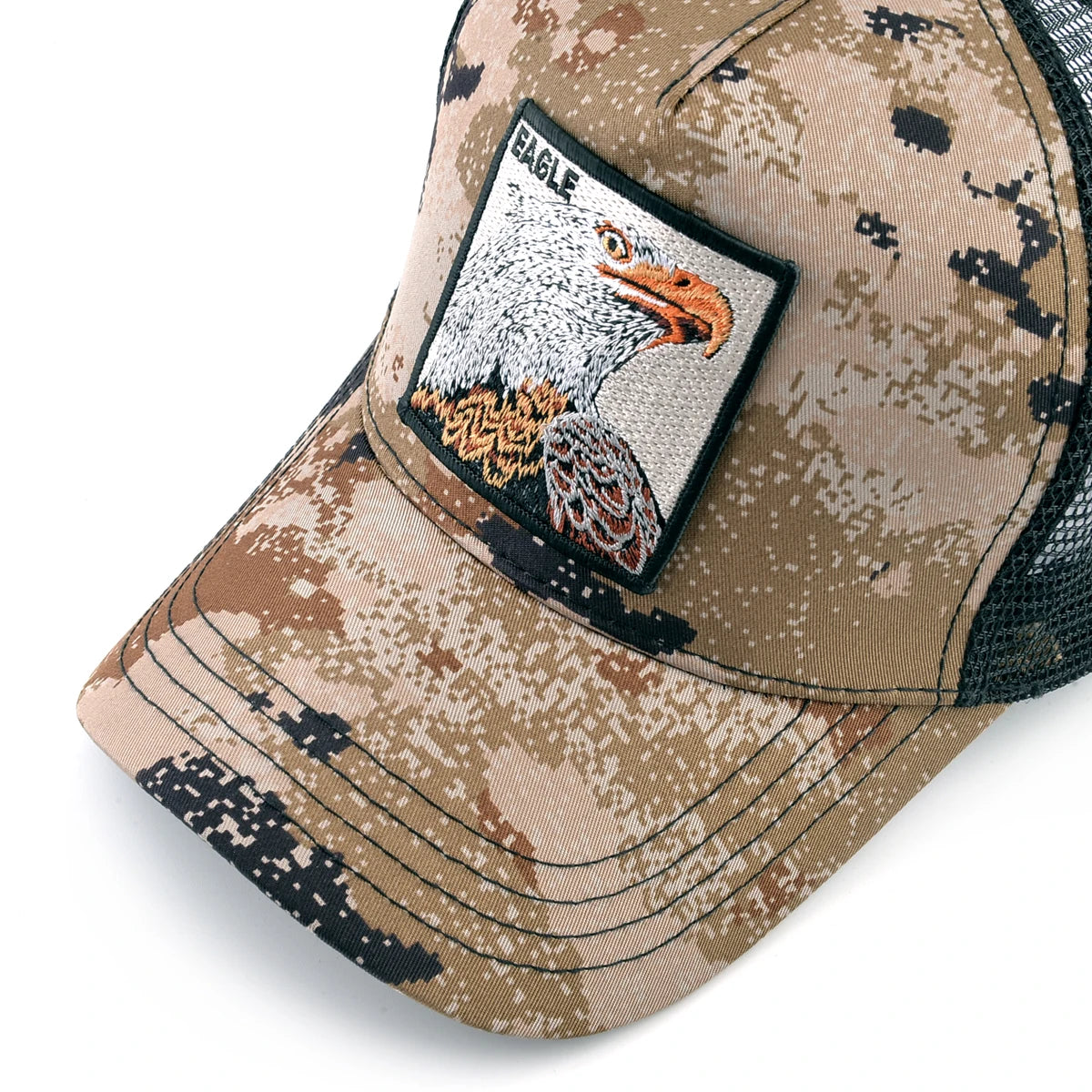 Unisex Embroidered Goat Patch Trucker Cap Four Seasons Snapback Baseball Hat