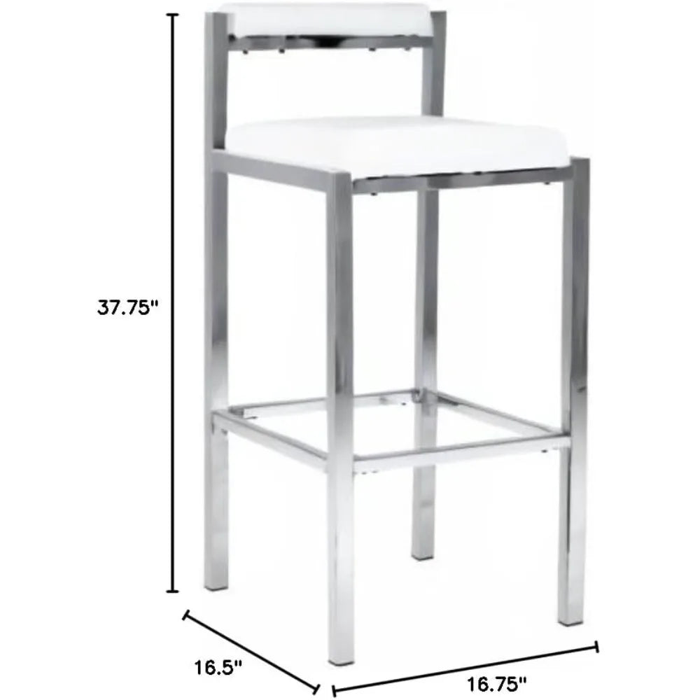 30 Inch Bar Height Stools Set Of 4 With Backs PU Leather