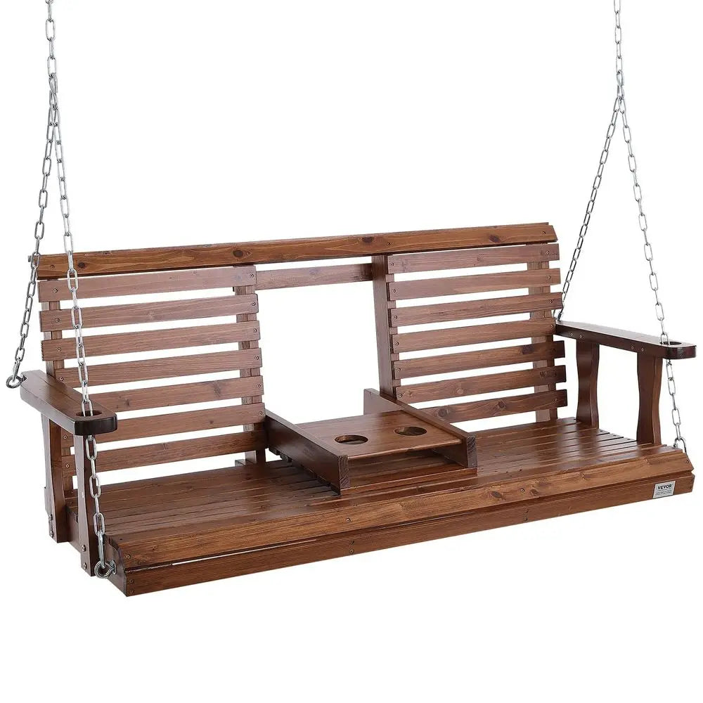 Wooden Porch Swing 5 Ft Bench For Courtyard And Garden, Heavy Duty 880 Lbs