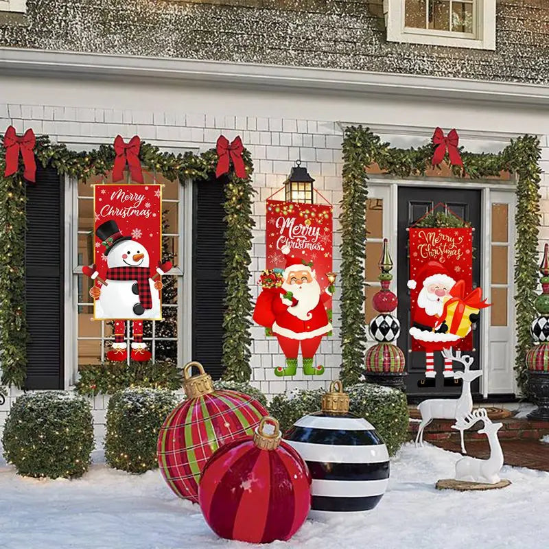 2025 Christmas Hanging Flag Banner For Door Decorations
