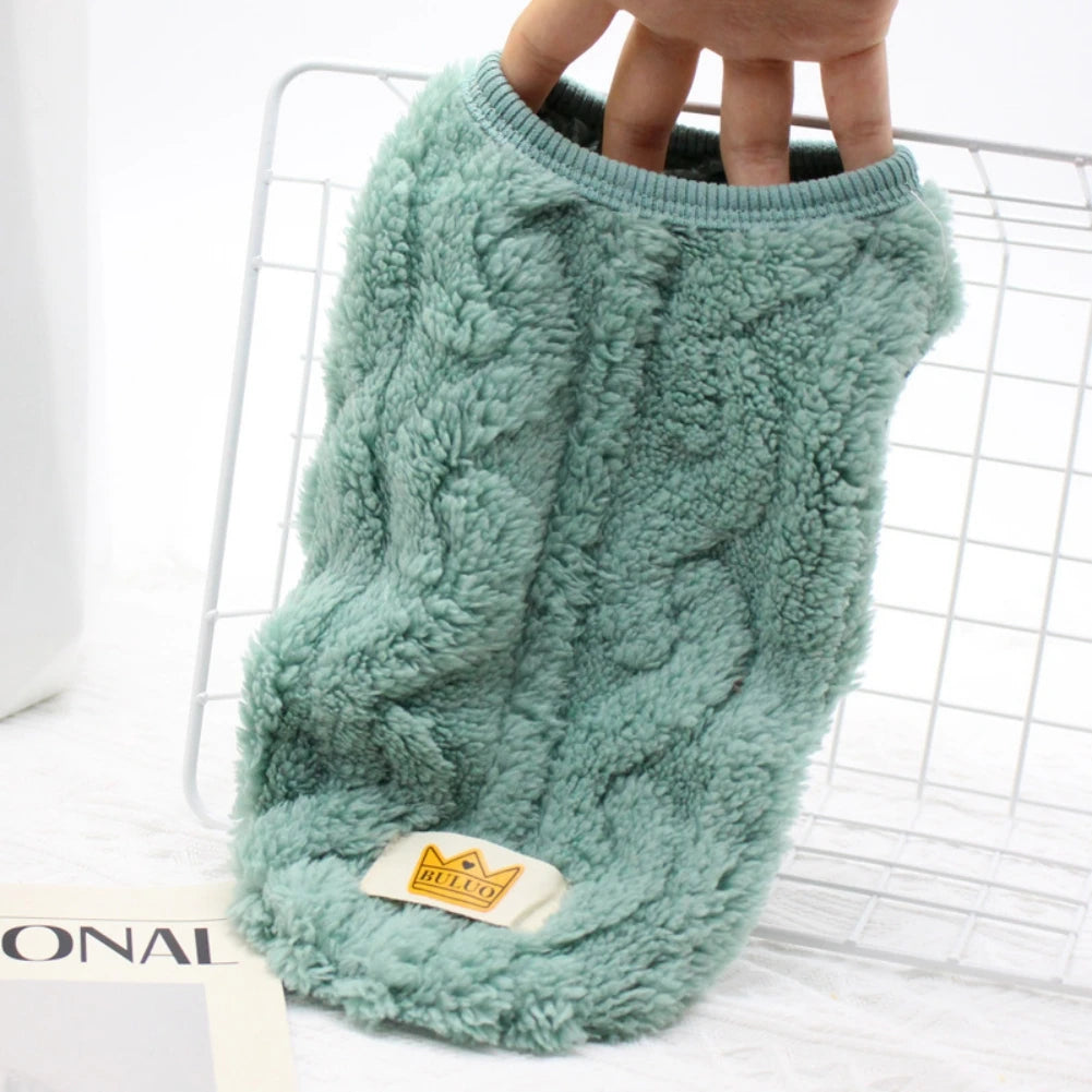 Solid Cute Wavy Double Sided Puppy Kitten Warm Coat Sweater for Small Dogs Cats