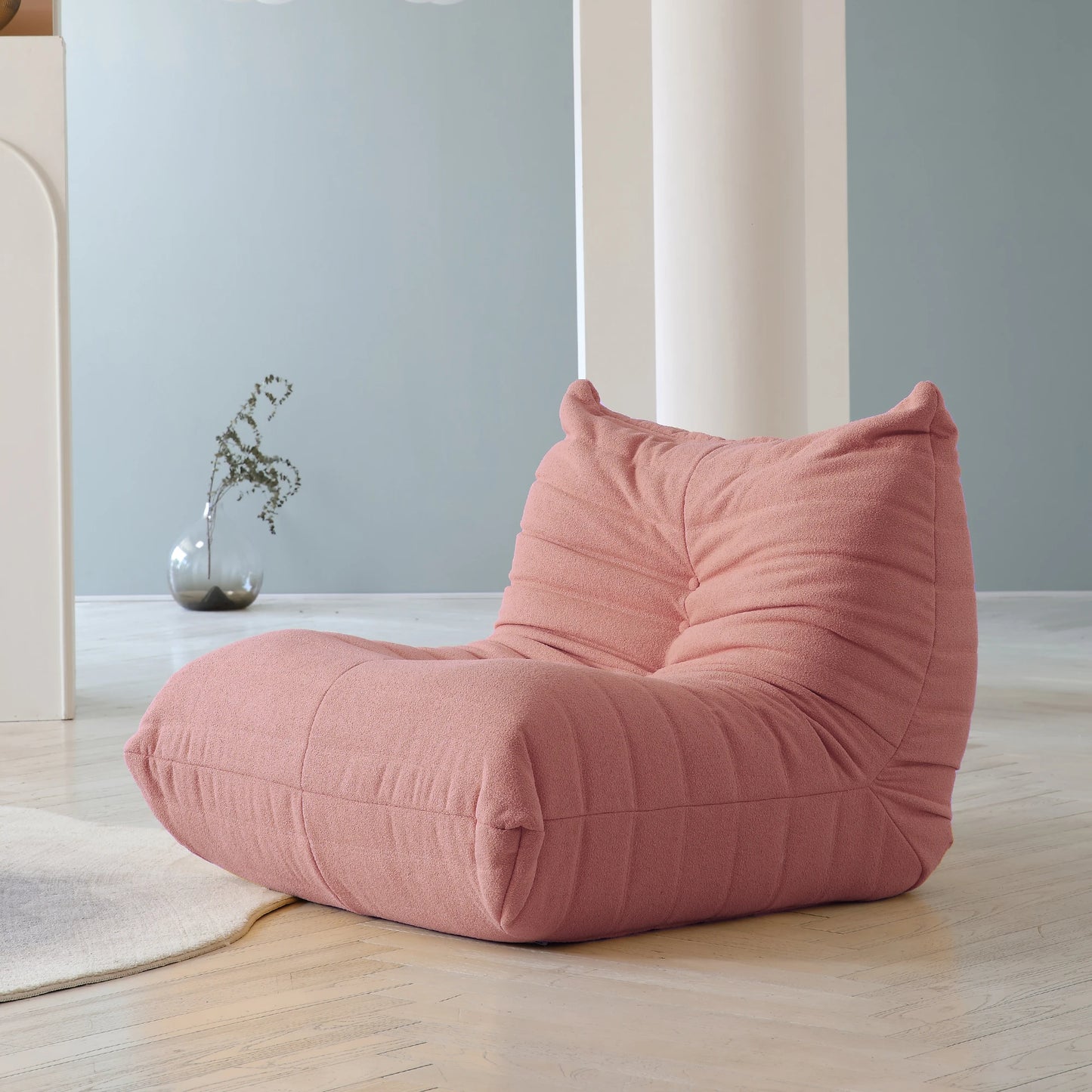 Velvet Teddy Bean Bag Sofa Floor Lounge Chair Foam Filled