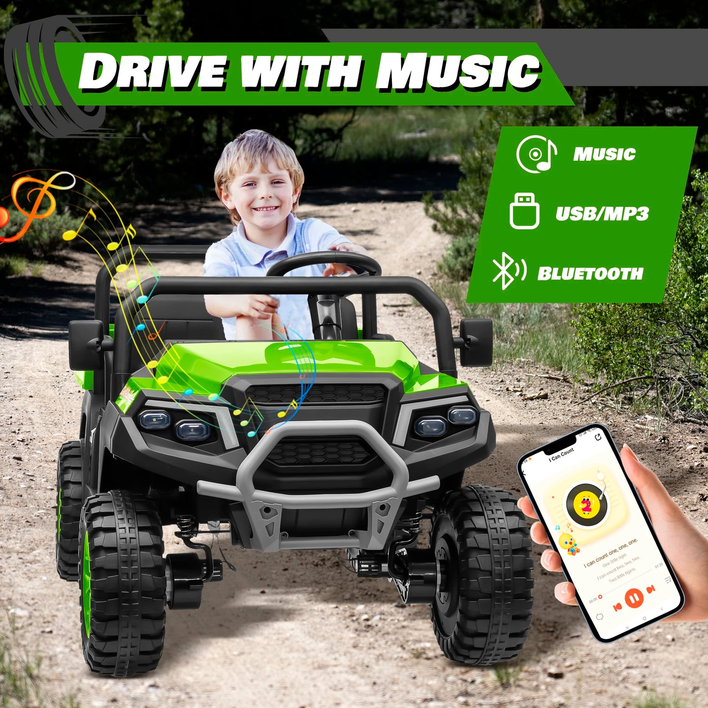 Joyracer 24V Ride On Car 4WD 2 Seater With Remote Control