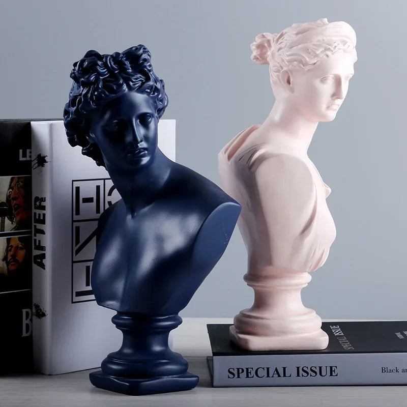 Ancient Greece Resin David Venus Head Statue Decoration for Home Living Room Office Desktop Sculpture