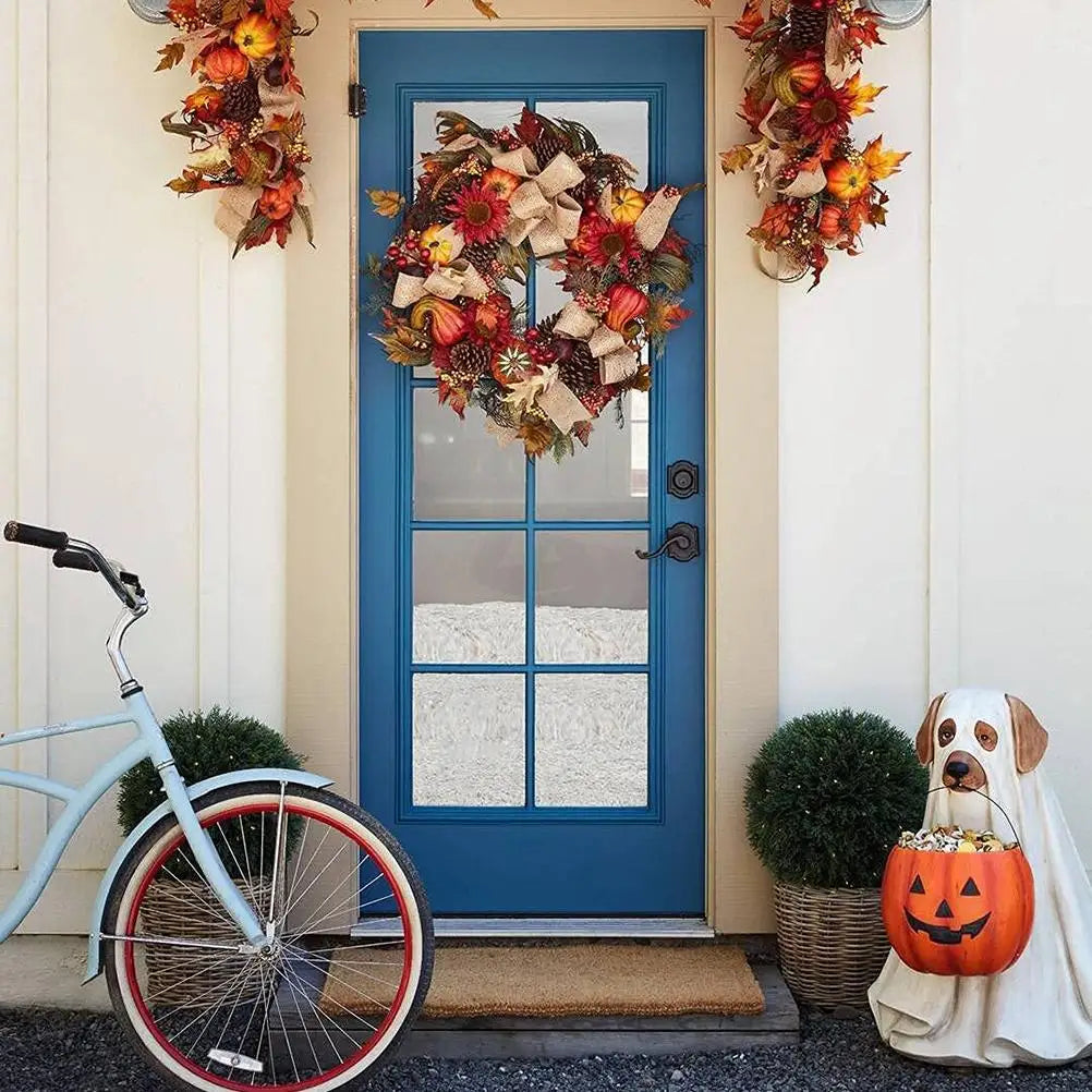 Halloween Dog Cat Ornaments Candy Bowl Pumpkin Snack Bowl Stand Trick Or Treat Indoor Outdoor Decorations