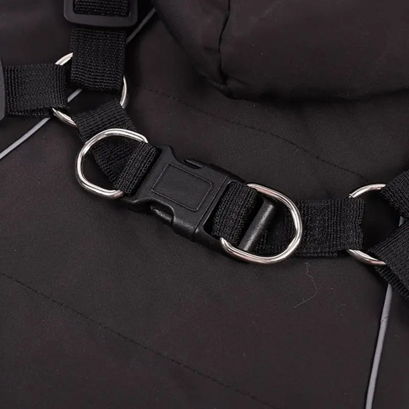 Winter Dog Coat With Harness Waterproof Hooded Jacket For Small Medium Dogs