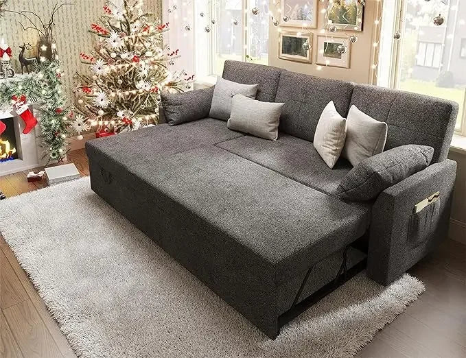 2 In 1 Sleeper Sofa With Pull Out Bed And Storage Chaise