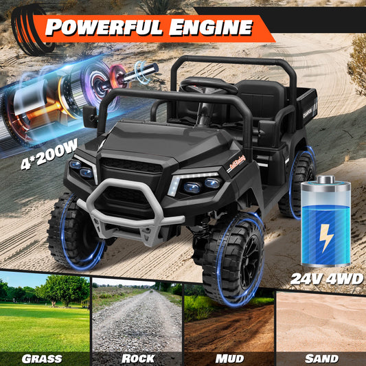 Joyracer 24V Ride On Car 4WD 2 Seater With Remote Control