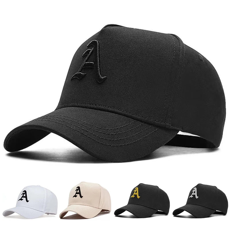 Unisex A Letter Embroidered Baseball Cap Outdoor Adjustable Sun Protection Hat