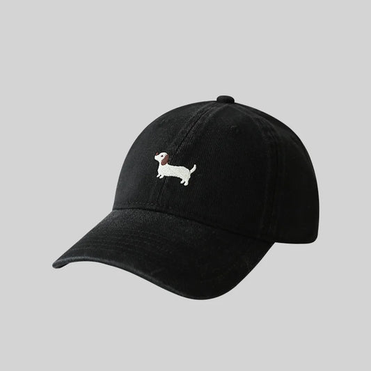 Dachshund Embroidery Cotton Baseball Hat Sun Protective For Men And Women