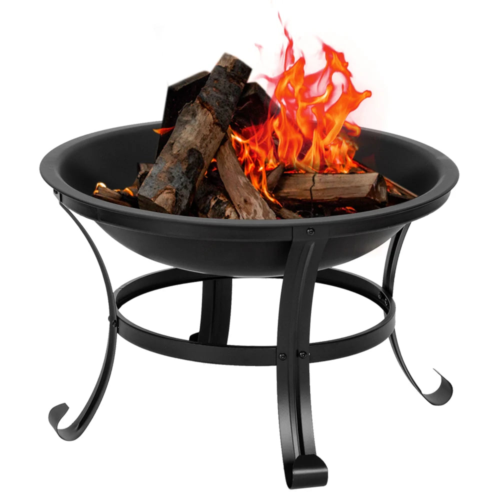 22 Inch Curved Feet Iron Brazier Wood Burning Fire Pit