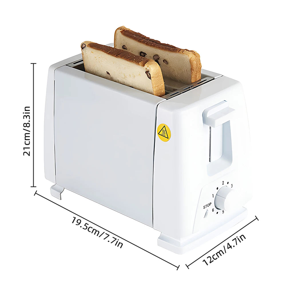 Toaster 2 Slice Wide Slot Stainless Steel with 6 Preset Temperature Settings and Manual Stop