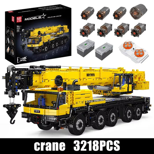 Mould King 17073 17074 RC LTM 1110 Crane Building Block Truck Brick Set