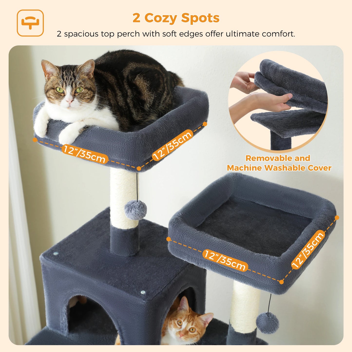 Large Cat Tree Tower Indoor Cats With Sisal Posts Hammock
