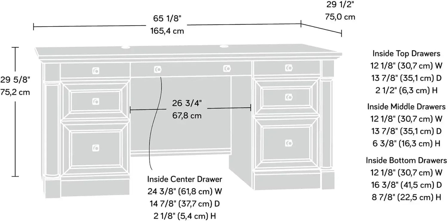 Palladia Executive Desk Engineered Wood Vintage Oak Finish