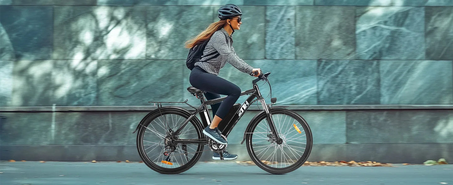 1000W Peak 48V Electric Mountain Bike 26 Inch Battery Range