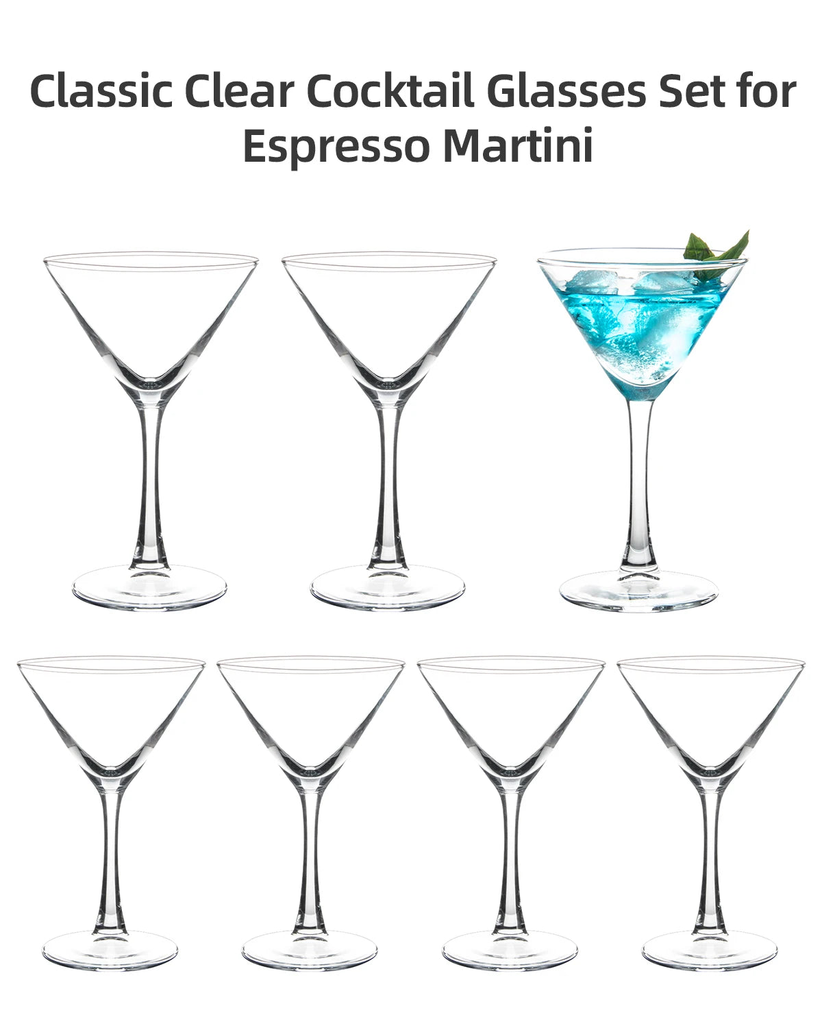 Six Ounce Cocktail Glasses Shatterproof Dishwasher Safe