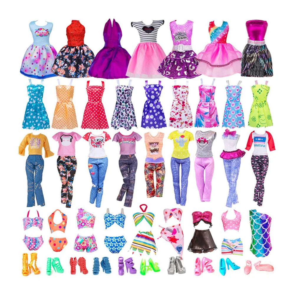 32 Pcs Doll Clothes Set Fairy Collection Dress Up For Girls