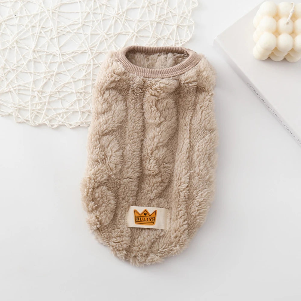 Solid Cute Wavy Double Sided Puppy Kitten Warm Coat Sweater for Small Dogs Cats