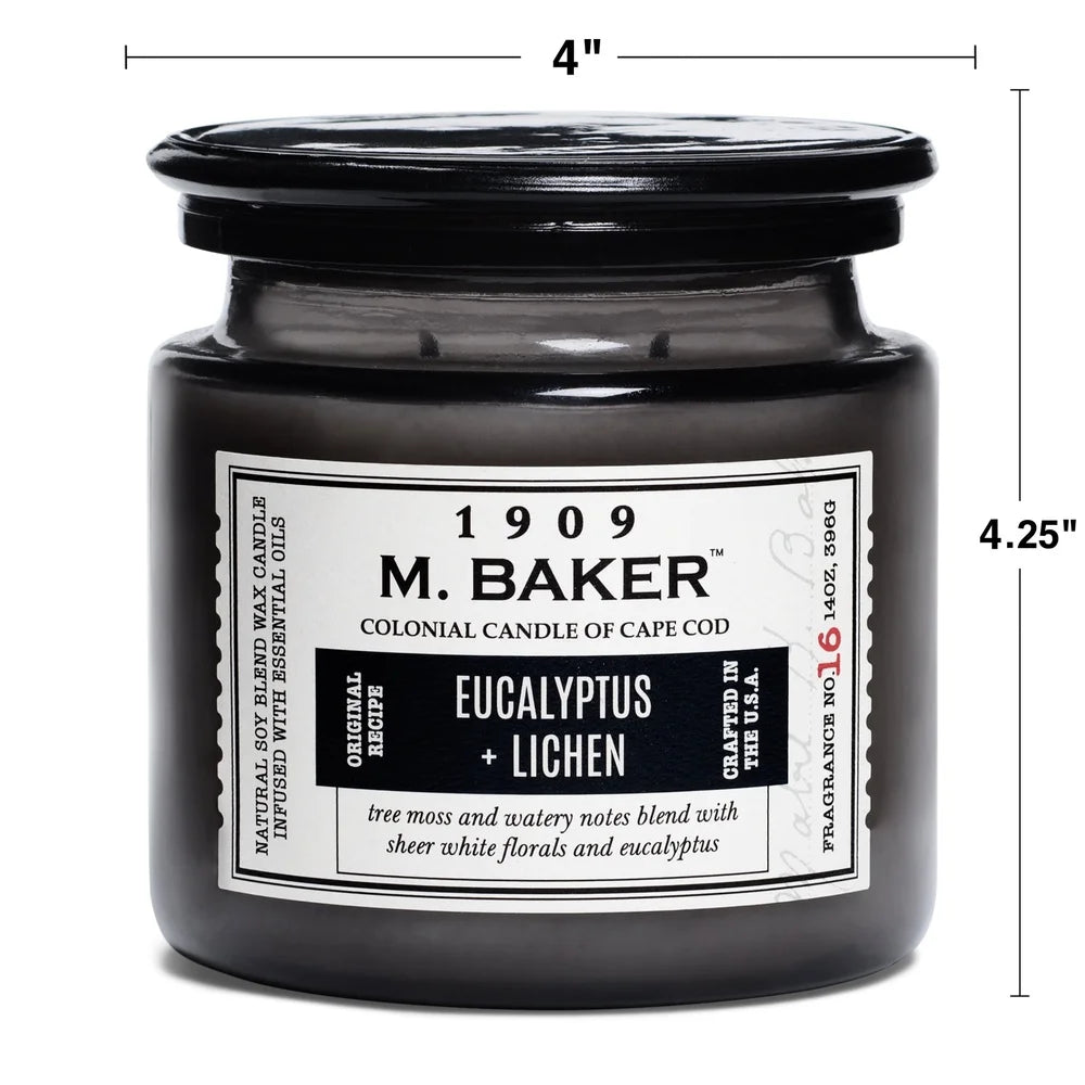 Eucalyptus Lichen Aromatherapy Candle With Soy Wax 2 Wicks 60 Hour Burn Time
