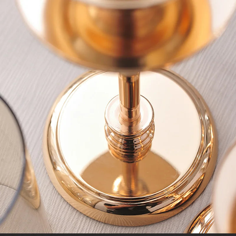 1PC Luxury Table Soft Decoration European Style Candlelight Dinner Crystal Metal Candle Holder