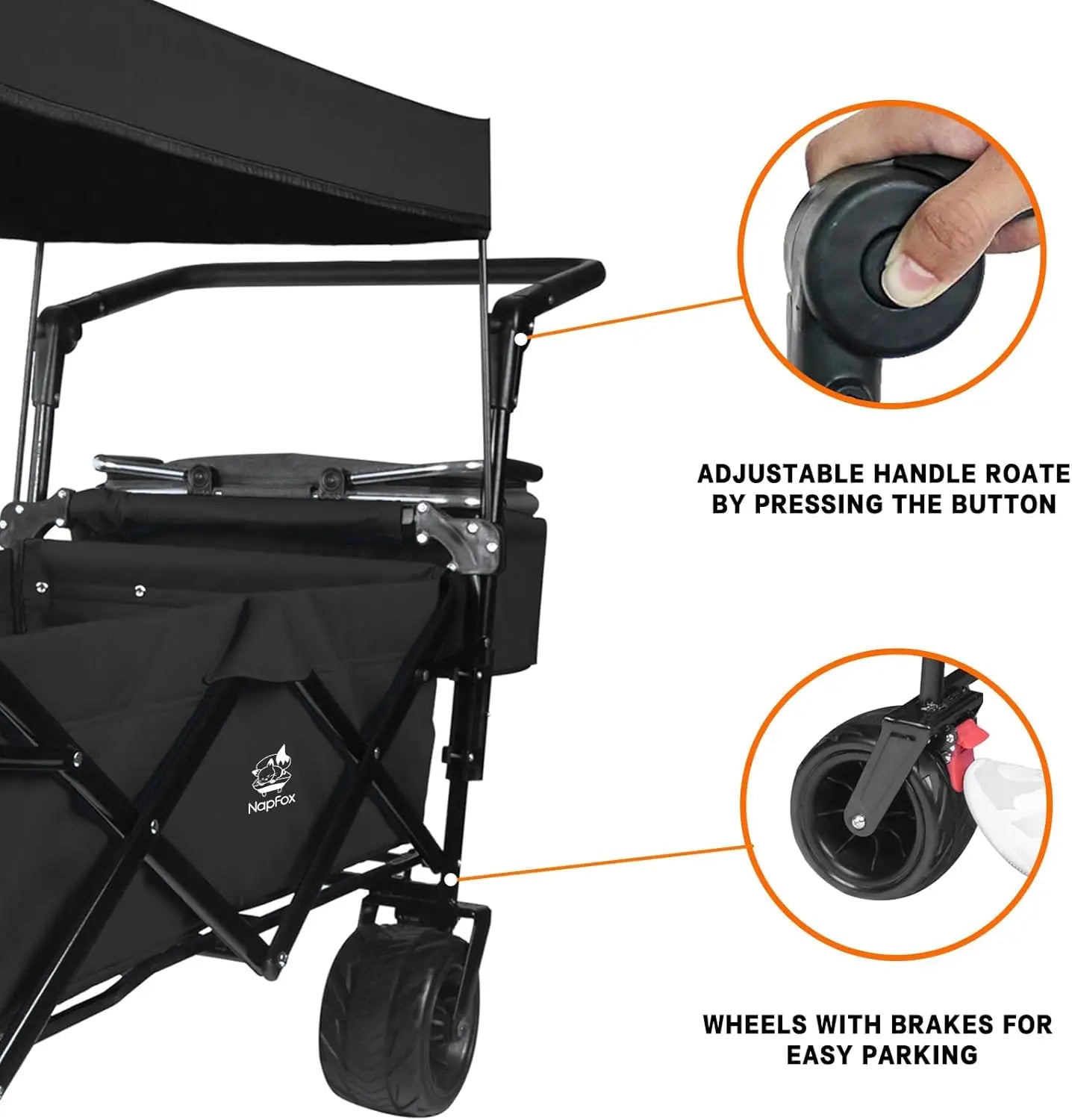 Collapsible Heavy Duty Beach Wagon With All Terrain Wheels Canopy And Cooler Bag