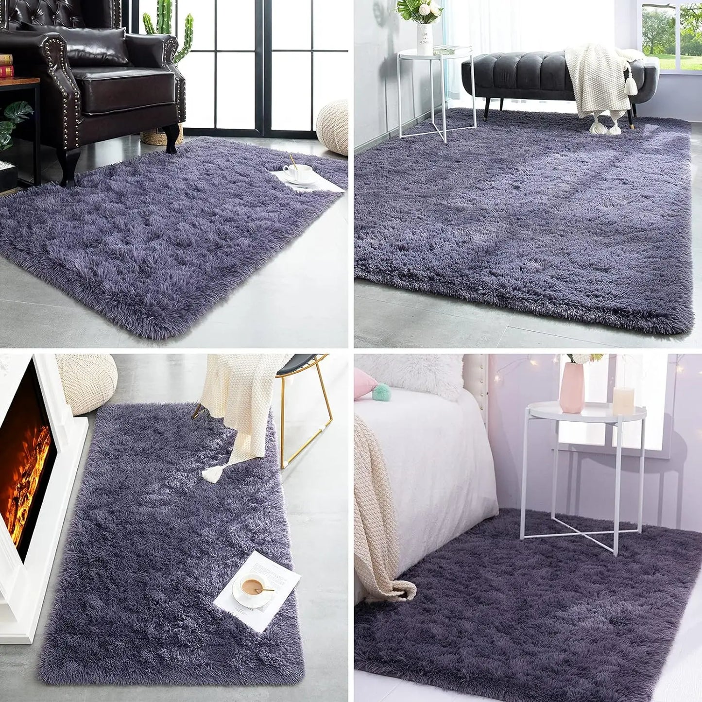 Fluffy Rugs for Bedroom Fuzzy Area Rugs for Living Room Soft Kids Carpet Non Slip for Hardwood Floors Room Decor