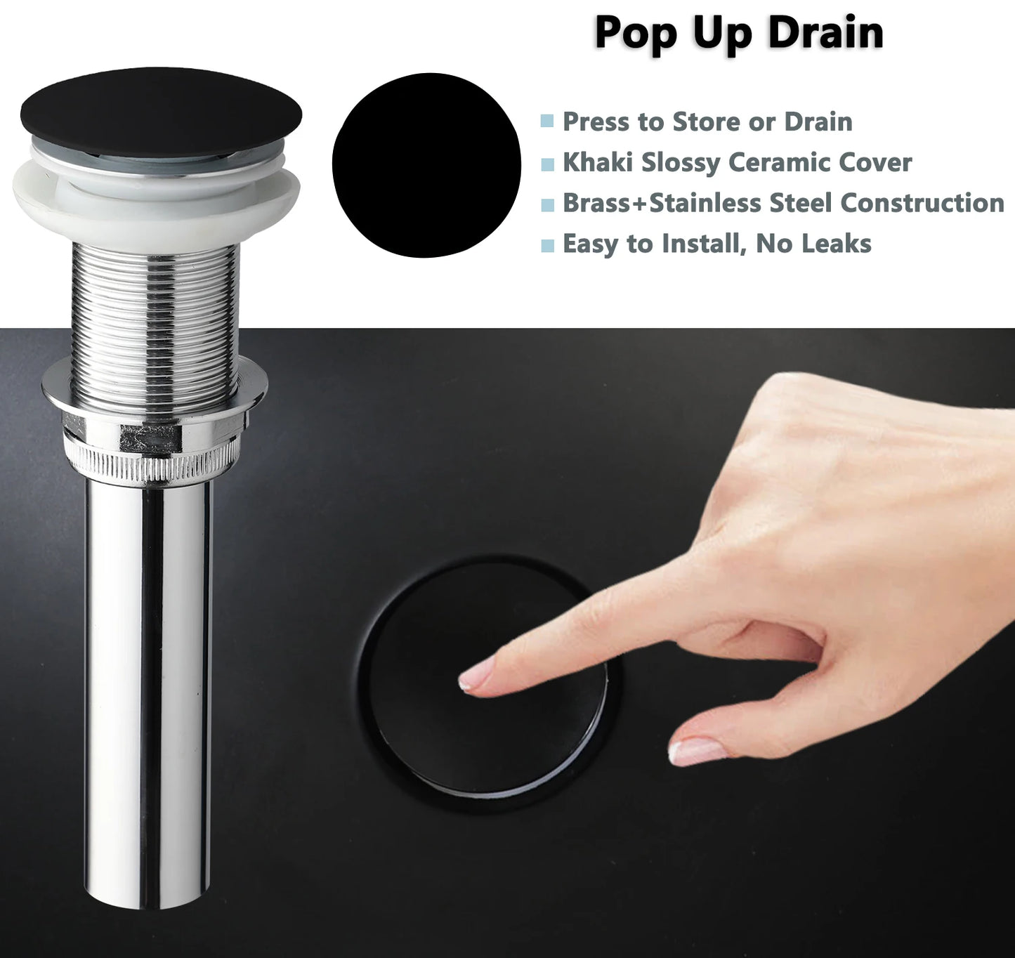 Zappo Black Stone Resin Oval Bathroom Vessel Sink Faucet