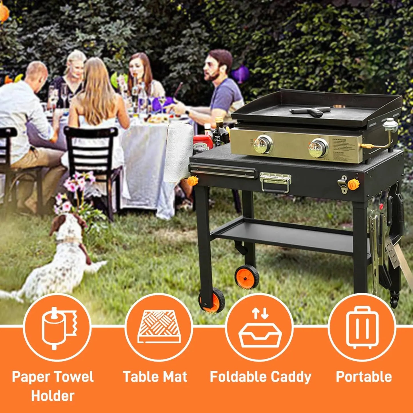 Grill Table For Blackstone Griddle Fits 17 And 22 Portable Foldable With Caddy
