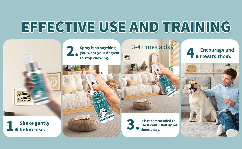 150ml No Chew Spray For Dogs No Alcohol Natural Bitter Deterrent Spray