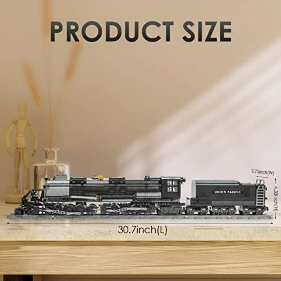 Steam Model Train Building Blocks Set 1608 Pieces Locomotive Display Toy