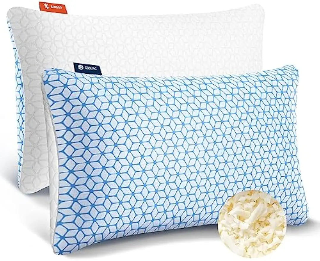King Size Shredded Memory Foam Pillows Set Of 2 Cooling Adjustable Firmness