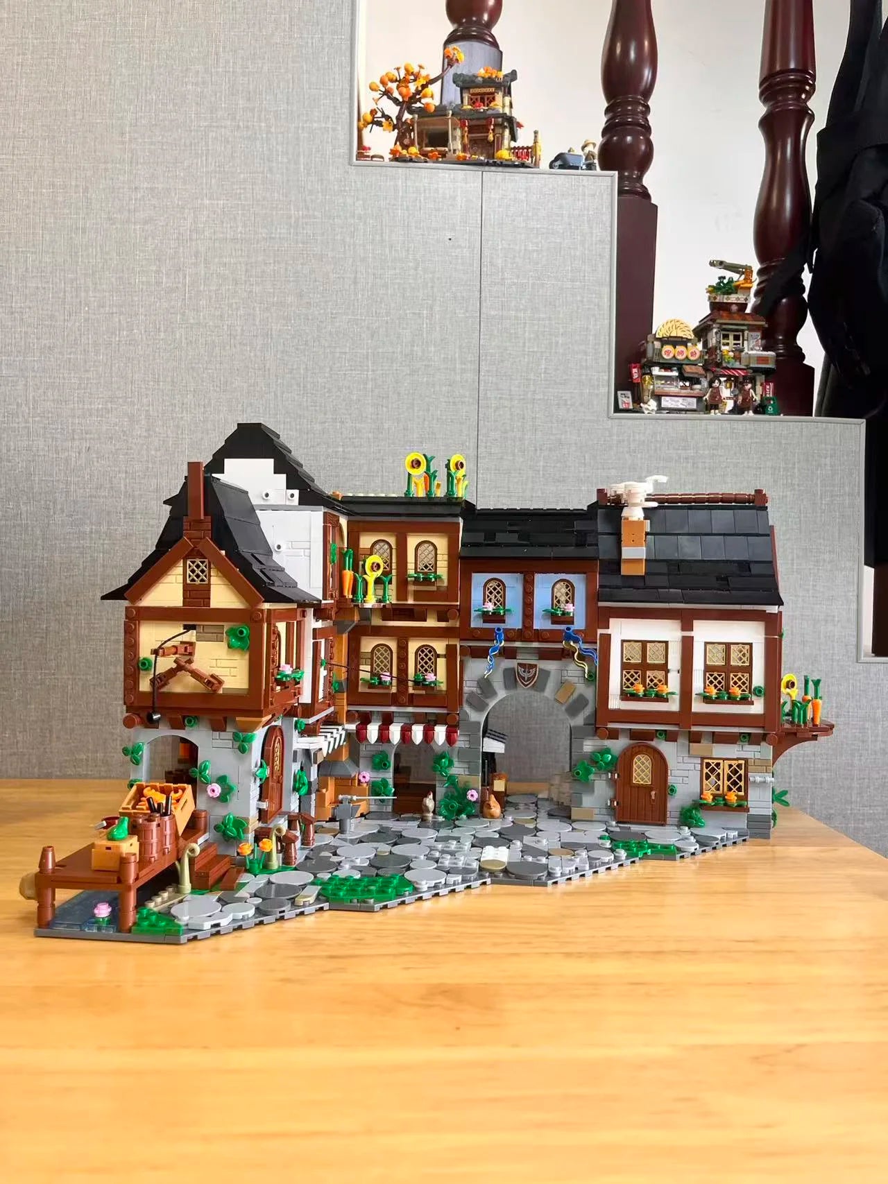 3867 Pcs Medieval Europe Towns Buildings Blocks Street View Village Model Kit